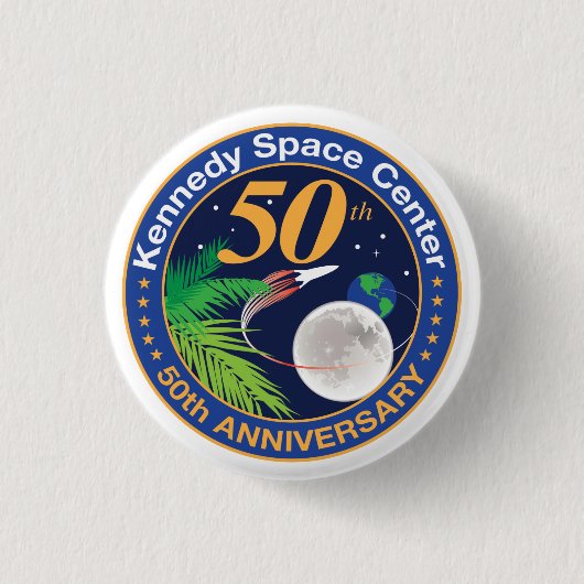 Kennedy Space Center (50e Jubileum) Ronde Button 3,2 Cm (Voorkant)