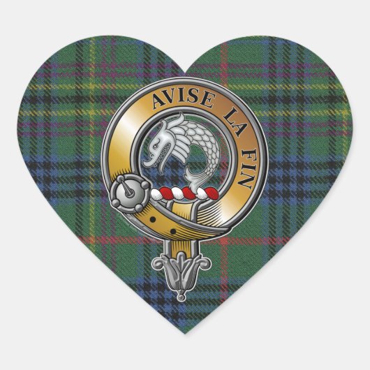 Kennedy Tartan & Badge Hart Sticker (Voorkant)