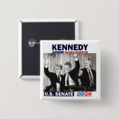 Kennedy US Senate 2020 Vierkante Button 5,1 Cm (Voorkant /achterkant)