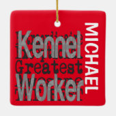 Kennel Worker Extraordinaire CUSTOM Keramisch Ornament (Achterkant)