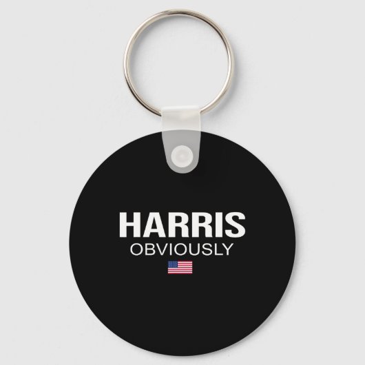 Kennelijk voor President 2024 Kamala American Flag Sleutelhanger (Voorkant)