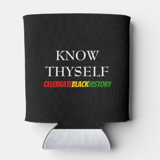 KENNEN ZICHZELF Moderne maand van de zwarte geschi Blikjeskoeler (Achterkant)