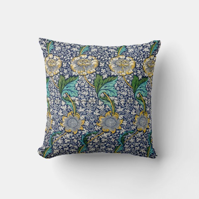  Kennet Floral William Morris art Blue Kussen (Voorkant)