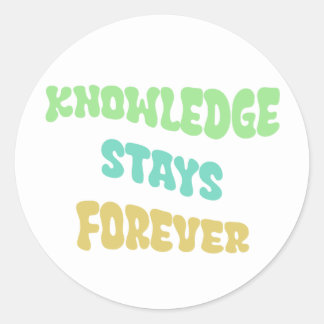 Kennis blijft voor altijd ronde sticker