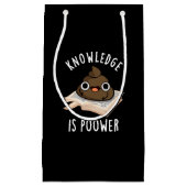 Kennis is een grappige poop pun Dark BG Klein Cadeauzakje (Voorkant)