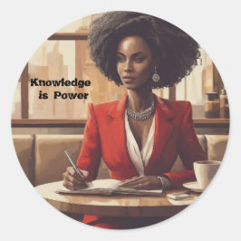 Kennis is Kracht Bereik Droom Ronde Sticker