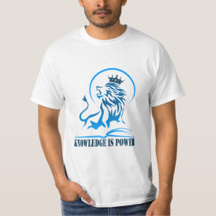 Kennis is macht - blauw-04-22 t-shirt