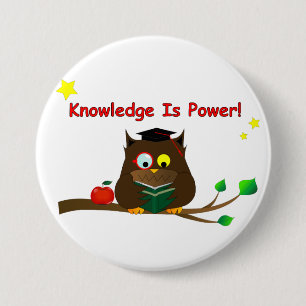 Kennis is macht! ronde button 7,6 cm