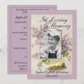 Kennisgeving van overlijden Kaart uitvaartregeling (Voorkant / Achterkant)