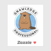 Kennisprofessional Funny Beaver Pun Sticker (Vel)