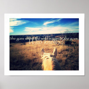 Kenny Chesney Pays Western Cowgirl Horse Poster