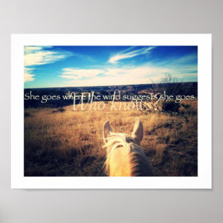 Kenny Chesney Pays Western Cowgirl Horse Poster