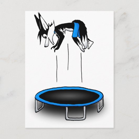 Kenny over trampoline briefkaart (Voorkant)