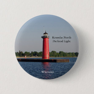 Kenosha Noord Pierhead Lichtknop Ronde Button 5,7 Cm