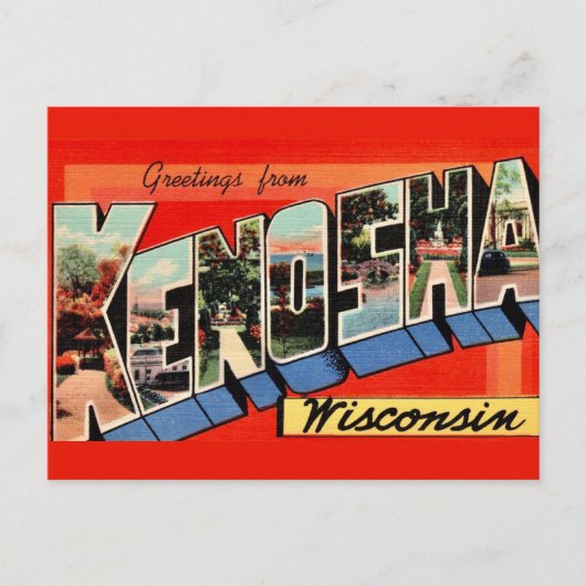 Kenosha WI-ansichtkaart Briefkaart (Voorkant)