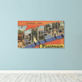 Kenosha, Wisconsin - Grote letterscènes Canvas Afdruk (Insitu (Houten vloer))