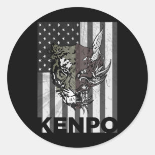 Kenpo Karate Martial Arts Amerikaanse Vlag Vrouwen Ronde Sticker
