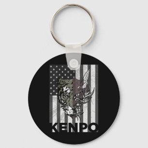 Kenpo Karate Martial Arts Amerikaanse Vlag Vrouwen Sleutelhanger