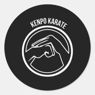 Kenpo Karate Wit Zwart Handen Cool Vechtkunst T Ronde Sticker