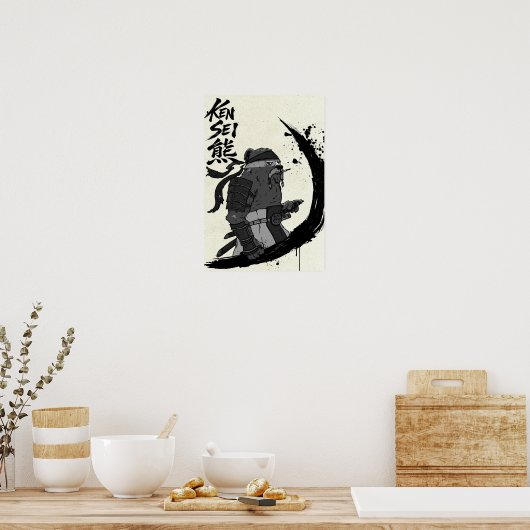 Kensei Bear Scroll II Poster (Keuken)