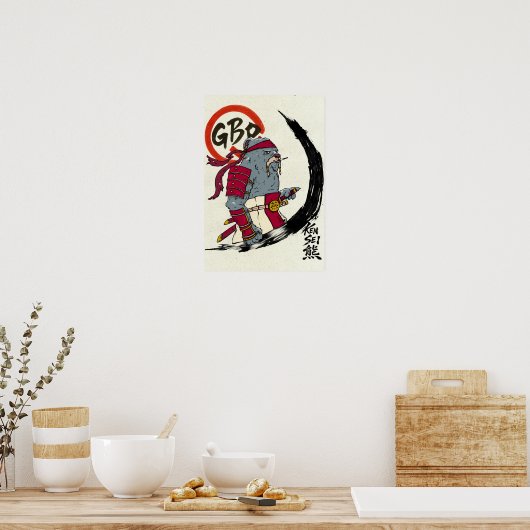 Kensei Bear Scroll Poster (Keuken)