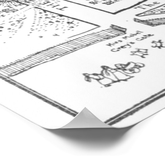 Kensington Gardens Peter Pan B & W Map Poster (Hoek)