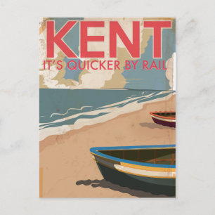 Kent, Engeland Antieke locomotief Reisposter Briefkaart