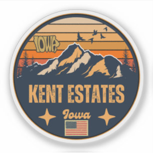 Kent Estates, Iowa Ia, Verenigde Staten Sticker