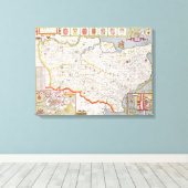 Kent, gegraveerd door Jodocus Hondius Canvas Afdruk (Insitu (Houten vloer))