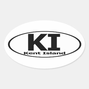 Kent Island Decal (set van 4) Ovale Sticker