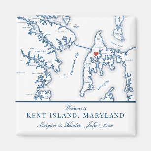 Kent Island Maryland Kaart Bestemming Huwelijksgun Magneet