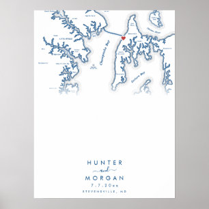 Kent Island MD Mariage Moderne Poster du livre d'o