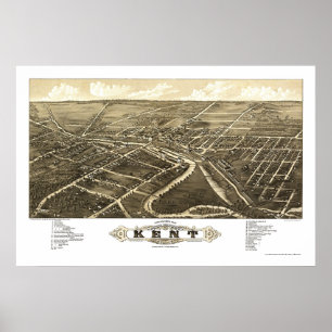 Kent, OH Panorama Map - 1882 Poster