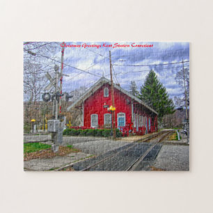 Kent Station Connecticut. Kerstgroeten Legpuzzel