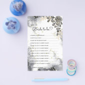 Kent u de Bride Black Rozen Shower Game Card Flyer (Enkel)