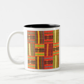 kente african print tweekleurige koffiemok