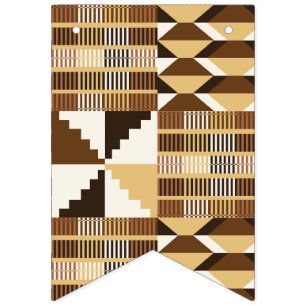 Kente-blok - Gedempte oker Vlaggetjes