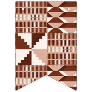 Kente-blok - klei terracotta vlaggetjes