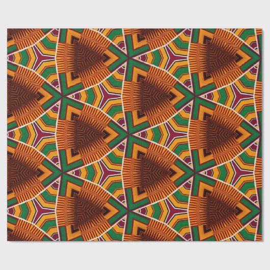 Kente Geometrics Kwanza Afrocentric Cadeaupapier (Vlak)