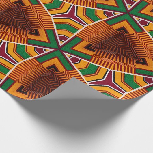Kente Geometrics Kwanza Afrocentric Cadeaupapier (Hoek)