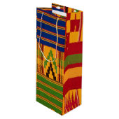 Kente Imprimer Sacs Cadeaux Vins (Devant Angle)