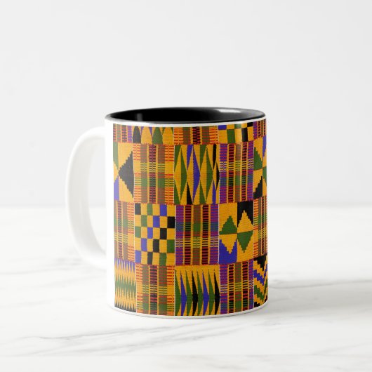 kente-Mok Tweekleurige Koffiemok (Voorkant links)