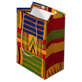 Kente Print Gift Bags Medium Cadeauzakje (Voorkant Gekanteld)
