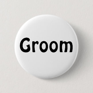 Kenteken - Bruidegom Ronde Button 5,7 Cm