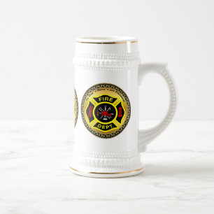 Kenteken van het logo van het brandweerkorps het bierpul