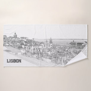 Kentekening van het district Alfama in Lissabon Badhanddoek