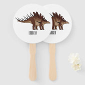 Kentrosaurus cartoon illustratie handwaaier (Voorkant en achterkant)