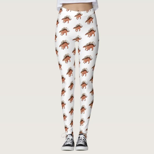 Kentrosaurus cartoon illustratie leggings (Voorkant)