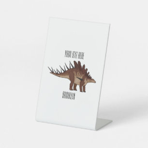 Kentrosaurus cartoon illustratie reclamebord met voetstuk