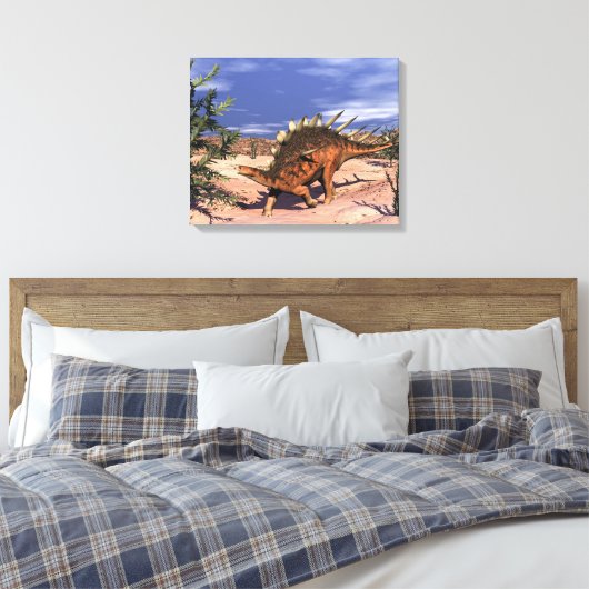 Kentrosaurus dinosaur - 3D rendering Canvas Afdruk (Insitu (Slaapkamer))